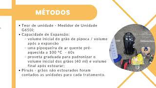 ESTUDO COMPARATIVO DA CAPACIDADE DE EXPANSÃO DE MILHO DE PIPOCA DE DIFERENTES M [upl. by Attelrahs]