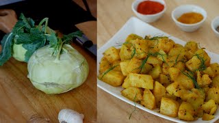 Easy Kohlrabi Recipe Indian  How To cook Kohlrabi [upl. by Warford]