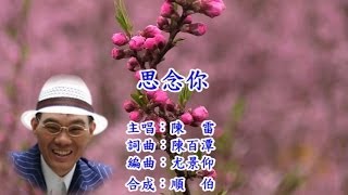 思念你  陳雷 KTV 左伴右唱 HD1080P [upl. by Templeton]