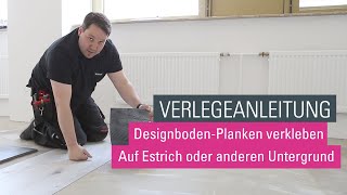 Designboden und Vinylboden Planken kleben auf Estrich und anderen Untergründen [upl. by Jabez]