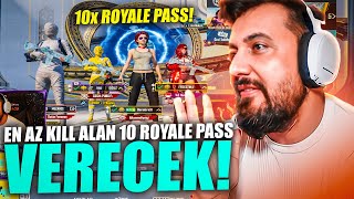 CEZALI EN AZ KİLL ALAN 10 İZLEYİCİYE ROYALE PASS VERECEK  PUBG MOBILE [upl. by Maybelle]