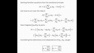 Hamilton equations from a variational principle [upl. by Rew]