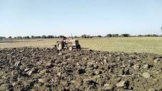 HMT 4511 PULLING THE CULTIVATOR OLD MODEL TRACTOR 45 HP POWER FULL [upl. by Bale267]