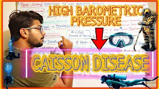 CAISSONS DISEASE  HIGH BAROMETRIC PRESSURE PATHOLOGICAL ACTION PATHOPHYSIOLOGY [upl. by Standice]