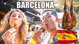 The BIGGEST Food Market In BARCELONA Spain LA BOQUERIA Full Tour [upl. by Gnem]