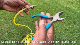 How To Repair A Leaking Recoil Hose 14in – Portable Polyurethane Coil On Air Compressor [upl. by Batchelor]