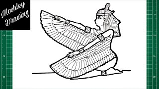 How to Draw Isis  Egyptian Goddess [upl. by Nivlag]