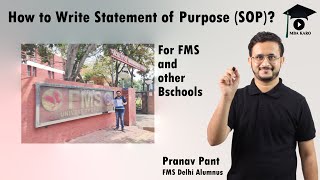 How to write SOP for FMS and other Bschools [upl. by Enihsnus]