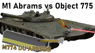 M1 ABRAMS vs OBJECT 775 Pancake Tank  Depleted Uranium APFSDS  Armour Penetration Simulation [upl. by Iridissa]