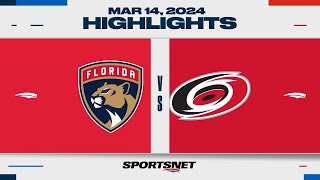 NHL Highlights  Panthers vs Hurricanes  March 14 2024 [upl. by Ttevi]