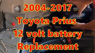 Toyota Prius 12 Volt Battery Replacement 2004 2005 2006 2007 2008 2009 2010 2011 2013 2014 2014 4K [upl. by Eilime131]