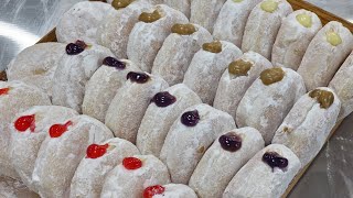 BAVARIAN AND FRUIT FILLED DONUTS RECIPE PANG NEGOSYO [upl. by Hewie]