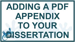 Adding a PDF appendix to your dissertation  Quick and easy [upl. by Leber840]