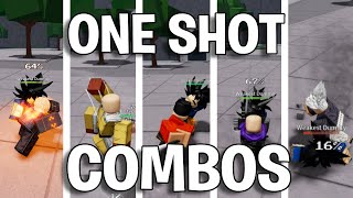 UPDATEDTRUE ONE SHOT COMBOS FOR EVERY CHARACTER Strongest battlegrounds [upl. by Yaya265]