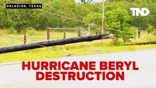 Beryl leaves with downed power lines trees and 2 million without power [upl. by Ikceb]