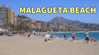 MALAGUETA BEACH  MALAGA SPAIN 2023 4K [upl. by Arondell]