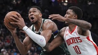 Lillards late show helps Bucks beat Rockets [upl. by Qulllon]