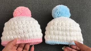 Easy crochet baby hatcraft amp crochet hat 0550 [upl. by Aniarrol]