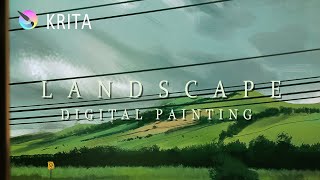 Krita  Digital Landscape  Speed Painting  Daily Study [upl. by Devy]