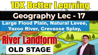 River Landform Part 13 Natural Levee Yazoo river Crevasse Splay  Geography Lec 17  PANKAJ SINGH [upl. by Ahsoyek]