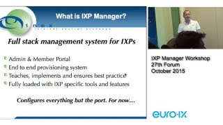 IXP Manager Workshop  Barry ODonovan  27th EuroIX Forum [upl. by Edrahs987]