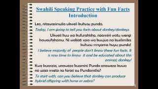 15 Fun Facts About Donkeys Swahili Speaking Practise [upl. by Tessler721]