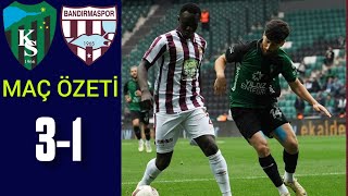 KOCAELİSPOR 3  1 BANDIRMASPOR I MAÇ ÖZETİ  TFF 1 LİG [upl. by Hum79]