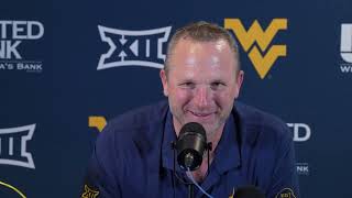 WVU Head Coach Darian DeVries discusses his first win in Morgantown [upl. by Tonnie105]