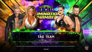 WWE Elimination Chamber 2023 Edge amp Beth Phoenix vs Finn Balor amp Rhea Ripley WWE 2K23 [upl. by Notnarb]