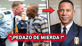 Oficial blanco escupe a hombre negro luego descubre que es el nuevo jefe de policía [upl. by Coryden256]