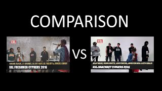 2016 XXL Freshmen Cypher vs 2016 XXL Brainrot Cypher COMPARISON [upl. by Karlotta706]