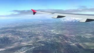 Austrian Airlines OS352 Brussels to Vienna  Approach landing and taxi  Airbus A320  OELZC [upl. by Ibbed]