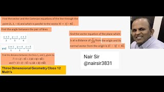 Chapter 11  Examples 6  8 1013  Three Dimensional Geometry Class 12 Maths [upl. by Natelson573]