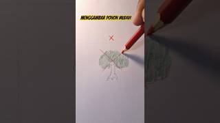 Menggambar pohon easy easydrawingcaragambarhowtodrawtutorialmenggambarpohontutorialmenggambar [upl. by Ayres]