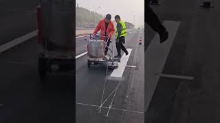 Hot melt marking process of road [upl. by Bron]