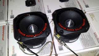 Pyramid Heavy Duty Titanium Super Bullet Tweeter TW44 Demo [upl. by Erdnua10]