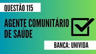 Questão 115  Agente Comunitário de Saúde  Coqueluche  UNIVIDA [upl. by Etezzil]