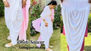 Dhoti Salwar cutting and stitching  Very easy method [upl. by Meredeth877]