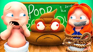 Baby Rescues GIRLFRIEND from POOP ONLY School [upl. by Harley]