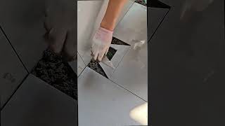 Floor drain pipe mouth ceramic tile laying process [upl. by Beekman221]