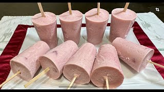 COMO HACER HELADOS O PALETAS DE FRESA CREMOSITAS CASERAS [upl. by Attenohs]