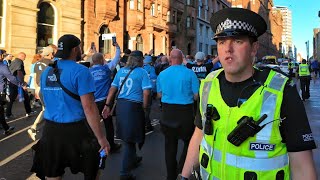 Glasgow Streets Locked Down As Football Fans Invade George Square [upl. by Ardnahs]