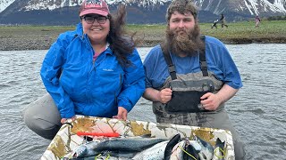 Snagging sockeye salmon in Seward Alaska 2024 lots of fish I almost caught a sea lion early season [upl. by Suivatnod]