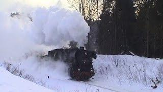 Faszination Winterdampf  Güterzüge im Schnee mit Dampflok 44 14868 [upl. by Copp201]