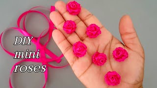 Ribbon flower  How to make ribbon flowers  Cloth Flower making [upl. by Nortal]