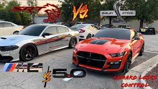 Money runs in Mexico🇲🇽  Camaro loses control😱  Hellcat vs GT500  M4 vs 50 10spd🏁 [upl. by Emersen]