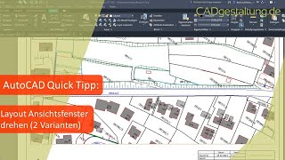 AutoCAD Quick Tipp Plot Layout Ansichtsfenster drehen [upl. by Tiana]