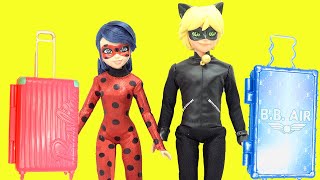 Miraculous Ladybug and Cat Noir Dolls Packing Suitcase for Vacation to Shanghai [upl. by Afital]