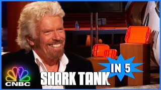 Every Shark Wants A Bite Of Grypmat  Shark Tank In 5  CNBC Prime [upl. by Cattan]