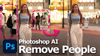 Photoshop AI How to remove people using Generative Fill [upl. by Grekin]